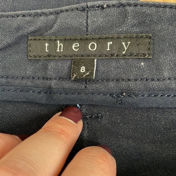THEORY navy made in USA stretchy skinny pants - Picture 9 of 11